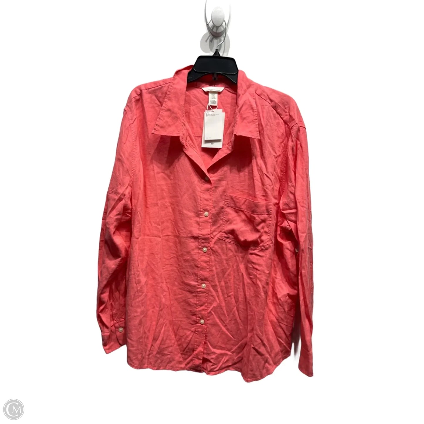 Top Long Sleeve By H&m In Coral, Size: Xxl