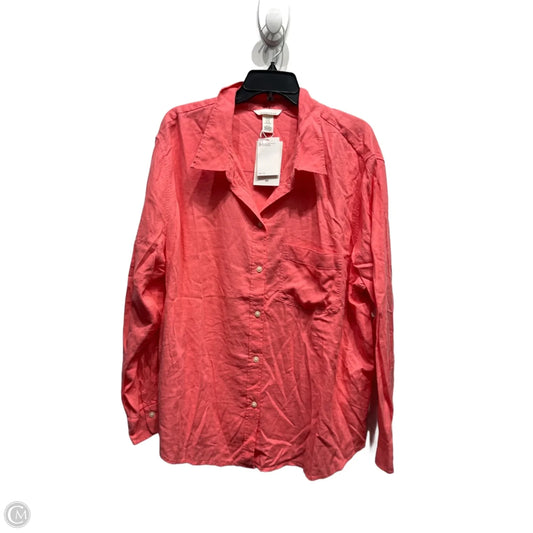 Top Long Sleeve By H&m In Coral, Size: Xxl