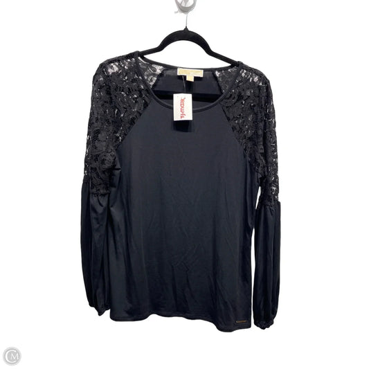 Top Long Sleeve By Michael By Michael Kors In Black, Size: L