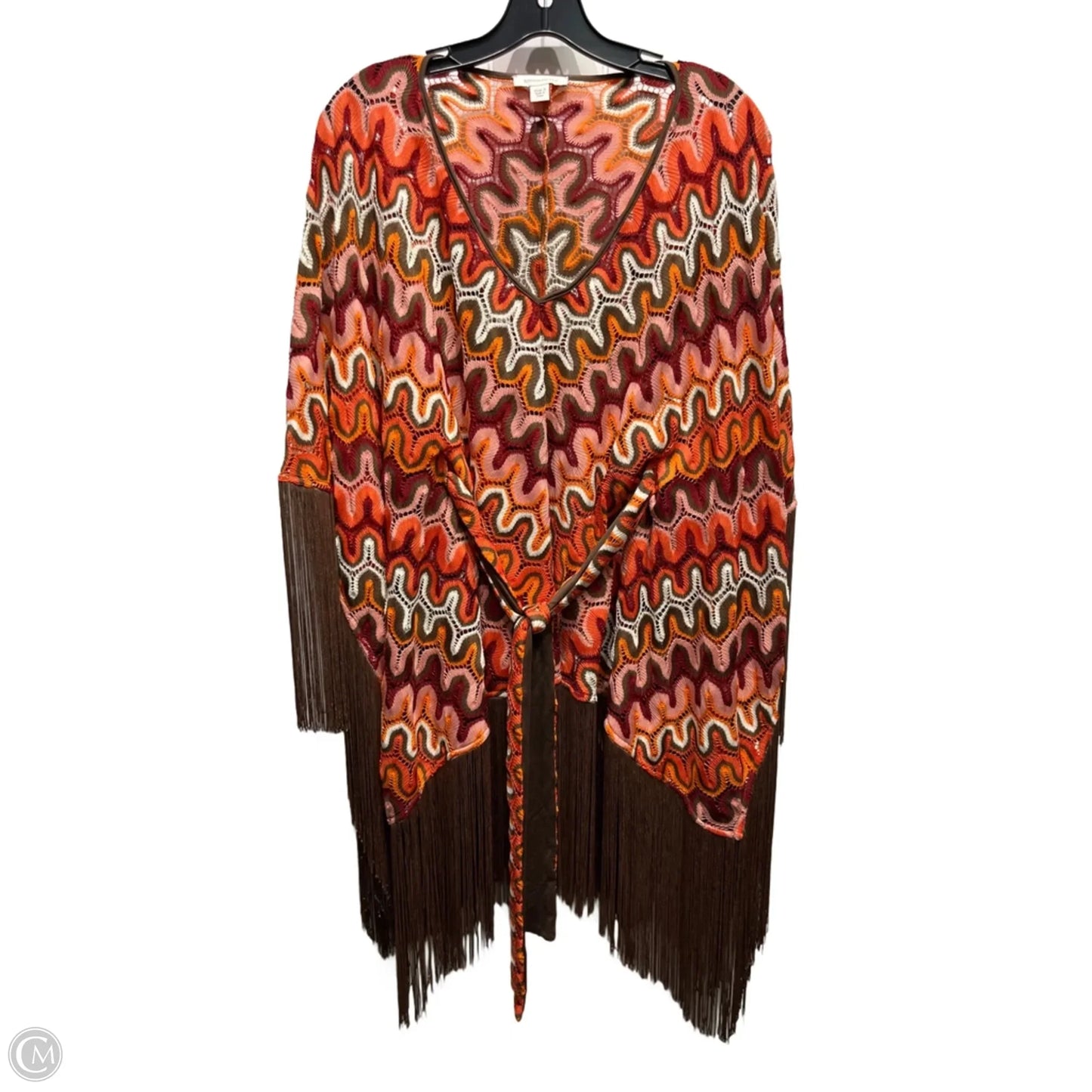 Top Short Sleeve By Boston Proper In Orange & Tan, Size: 8