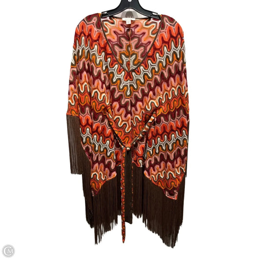 Top Short Sleeve By Boston Proper In Orange & Tan, Size: 8