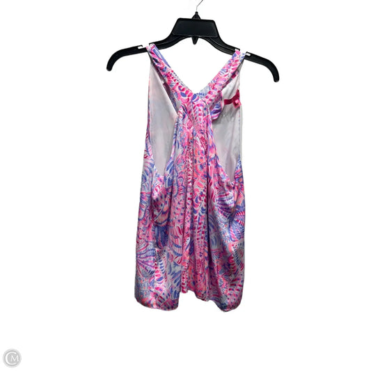 Top Sleeveless Designer By Lilly Pulitzer In Blue & Pink, Size: M