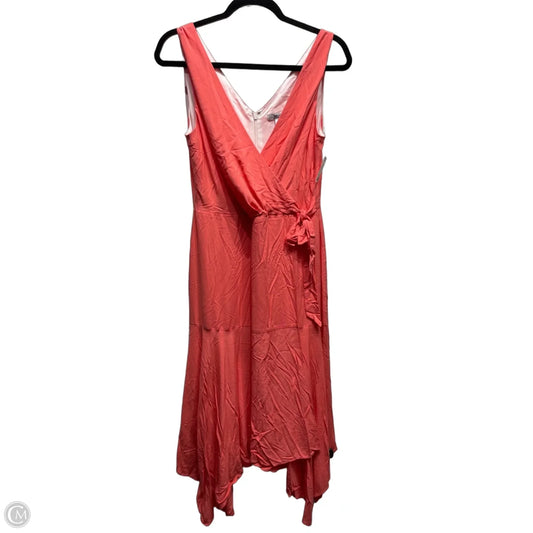 Dress Casual Midi By White House Black Market In Coral, Size: 6
