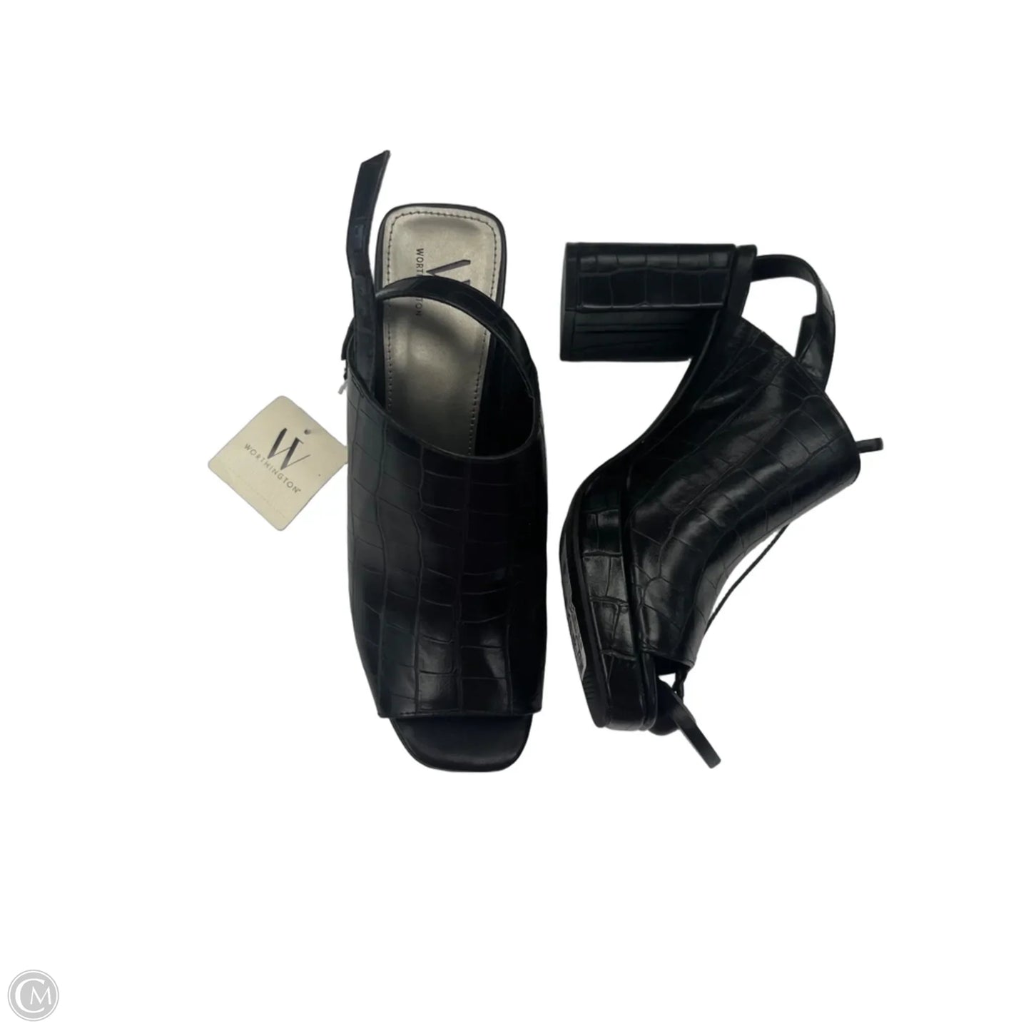 Sandals Heels Block By Worthington In Black, Size: 6.5