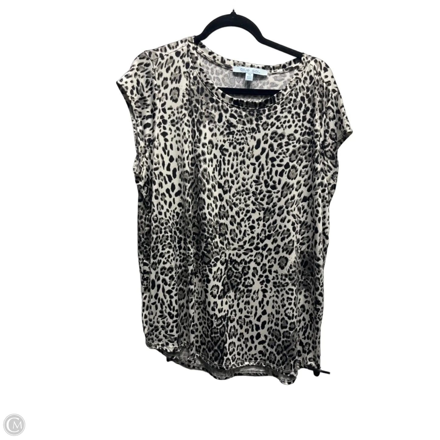 Top Short Sleeve By Blue Sol In Black & Grey, Size: 1x