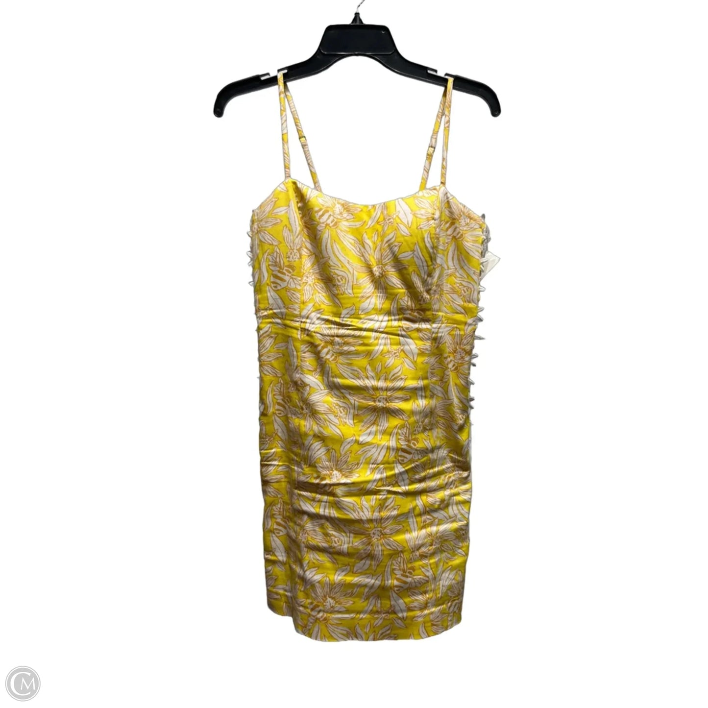 Dress Designer By Lilly Pulitzer In White & Yellow, Size: 8