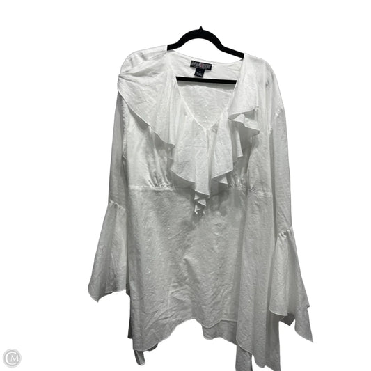 Top Long Sleeve By the pyramid collection In White, Size: 3x