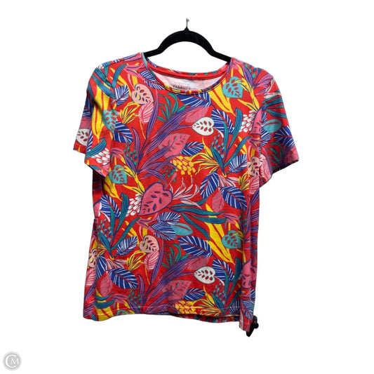 Top Short Sleeve By Talbots In Red & Yellow, Size: Lp