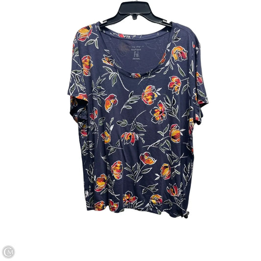 Top Short Sleeve By IN EVERY STORY In Blue & Red, Size: 1x
