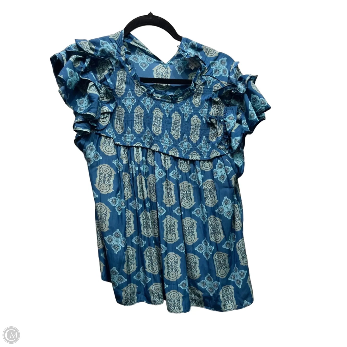 Top Short Sleeve By Rose And Olive In Blue, Size: L