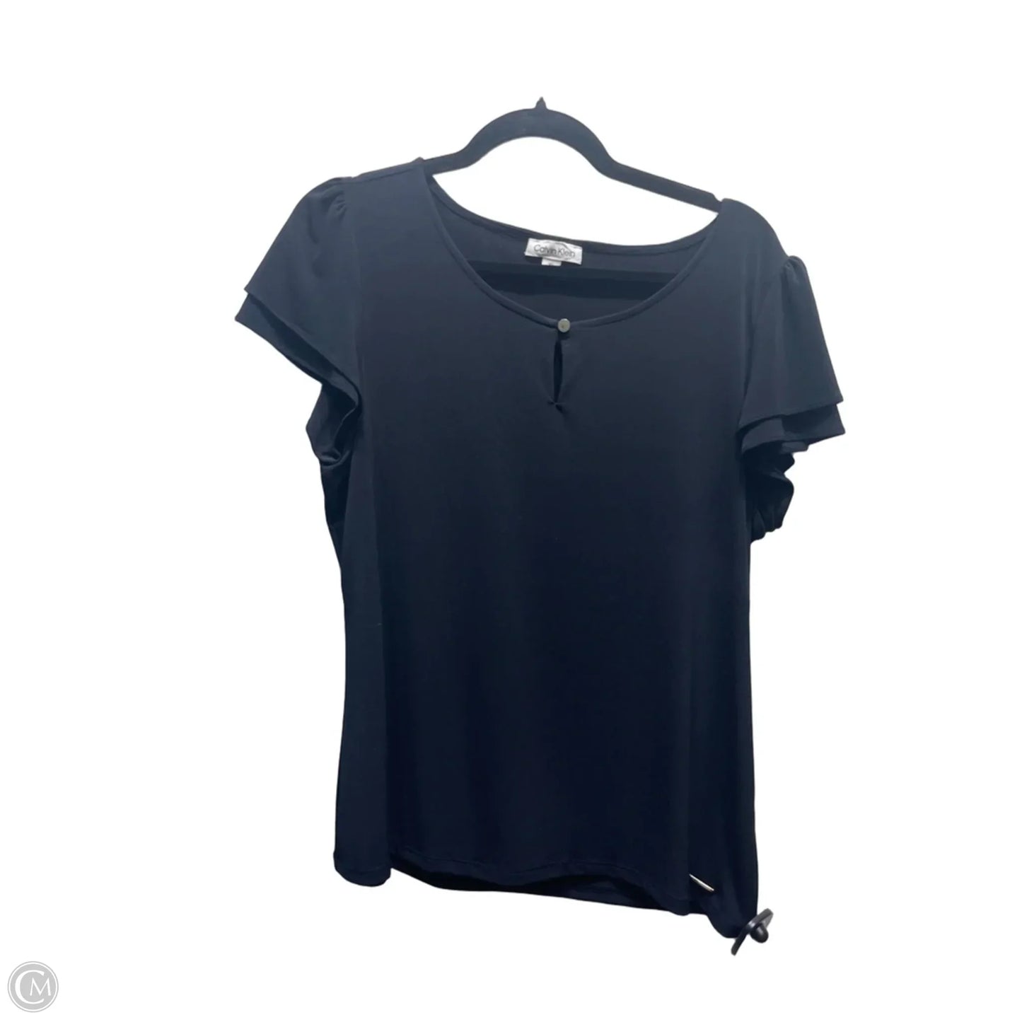 Top Short Sleeve By Calvin Klein In Black, Size: Xl
