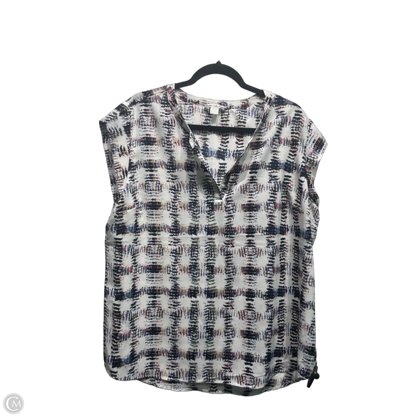 Top Short Sleeve By Dalia Collection In Black & Purple, Size: Xl