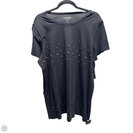 Top Short Sleeve By Torrid In Black & Silver, Size: 1x