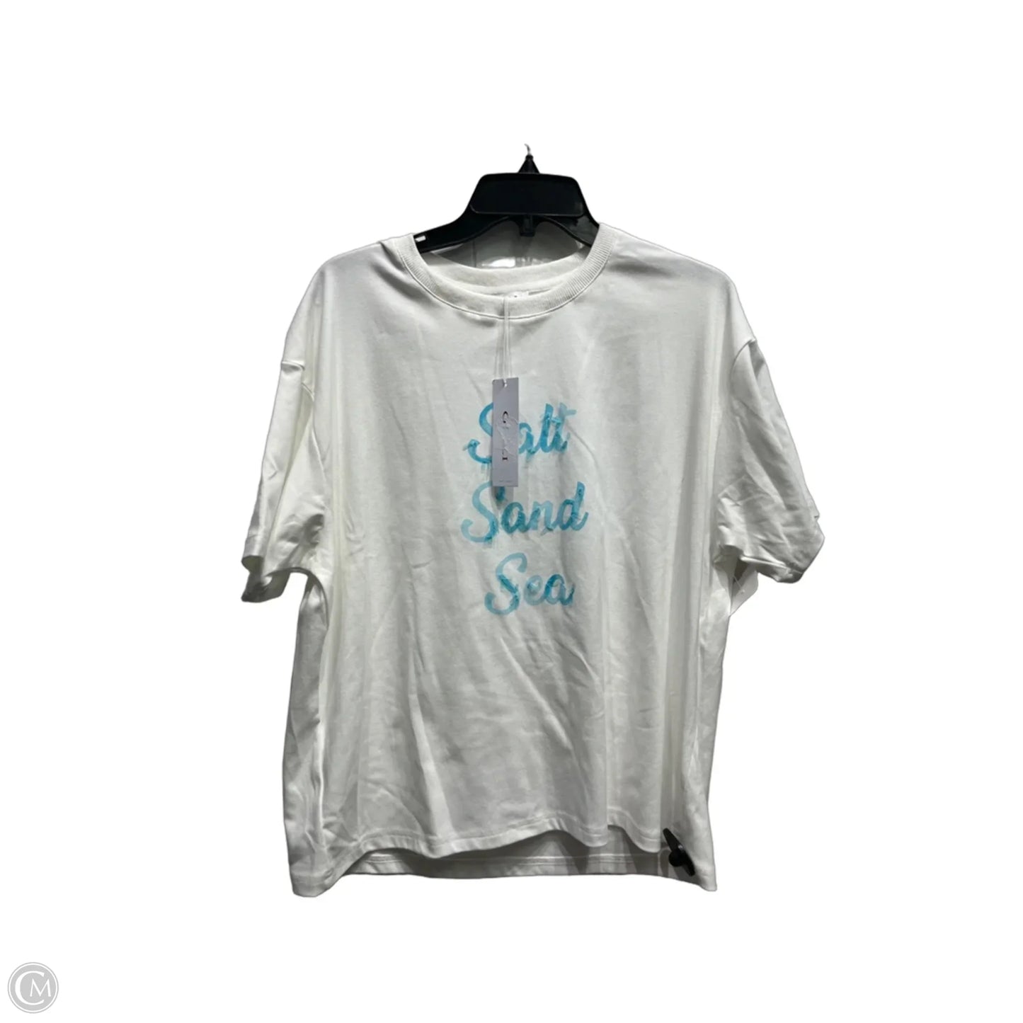 Top Short Sleeve By Gilli In Blue & White, Size: M