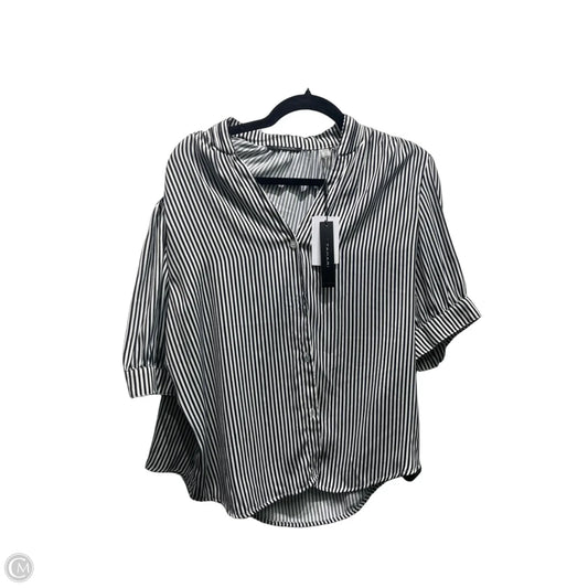 Top Short Sleeve By T Tahari In Blue & White, Size: Xl