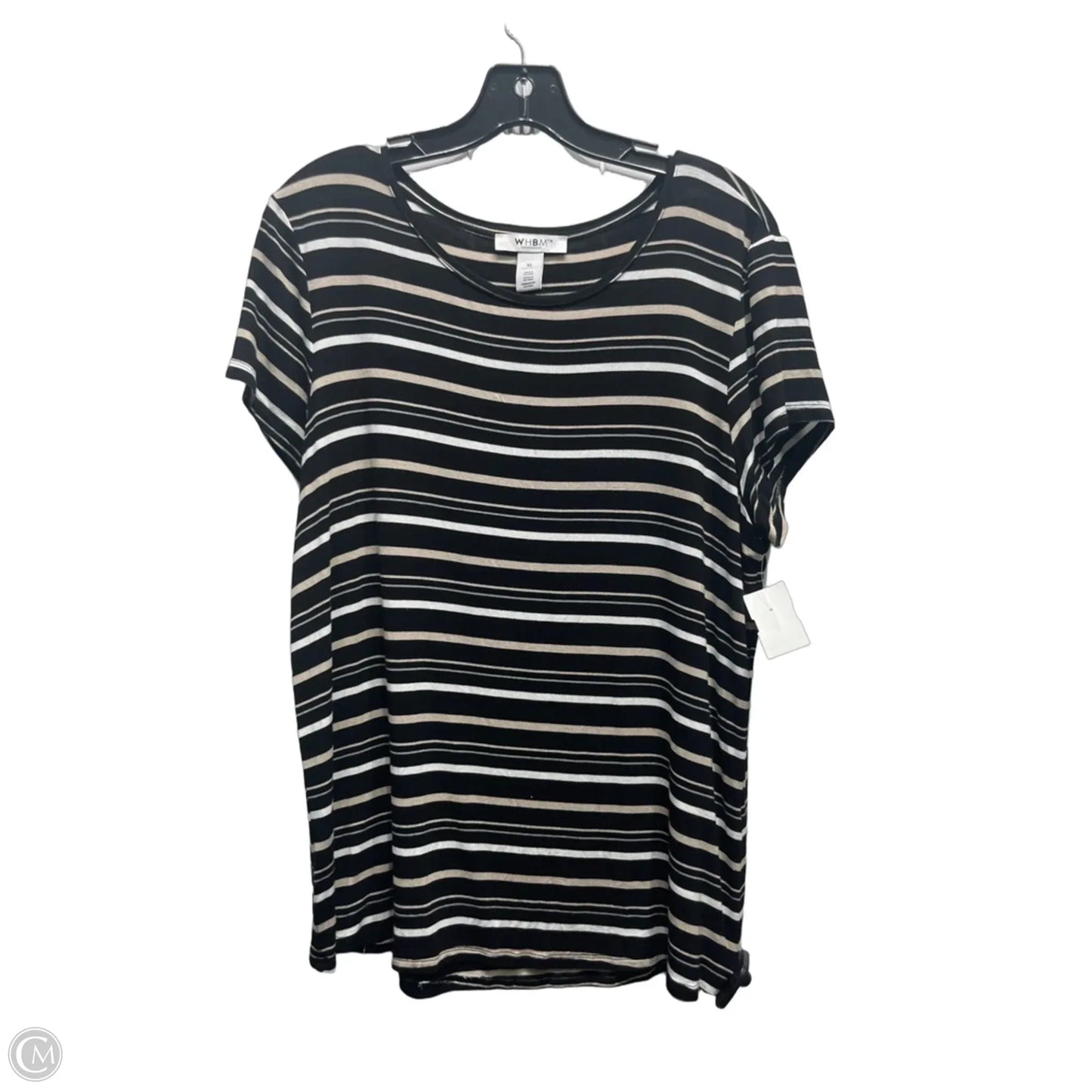Top Short Sleeve By White House Black Market In Black & Tan, Size: Xl