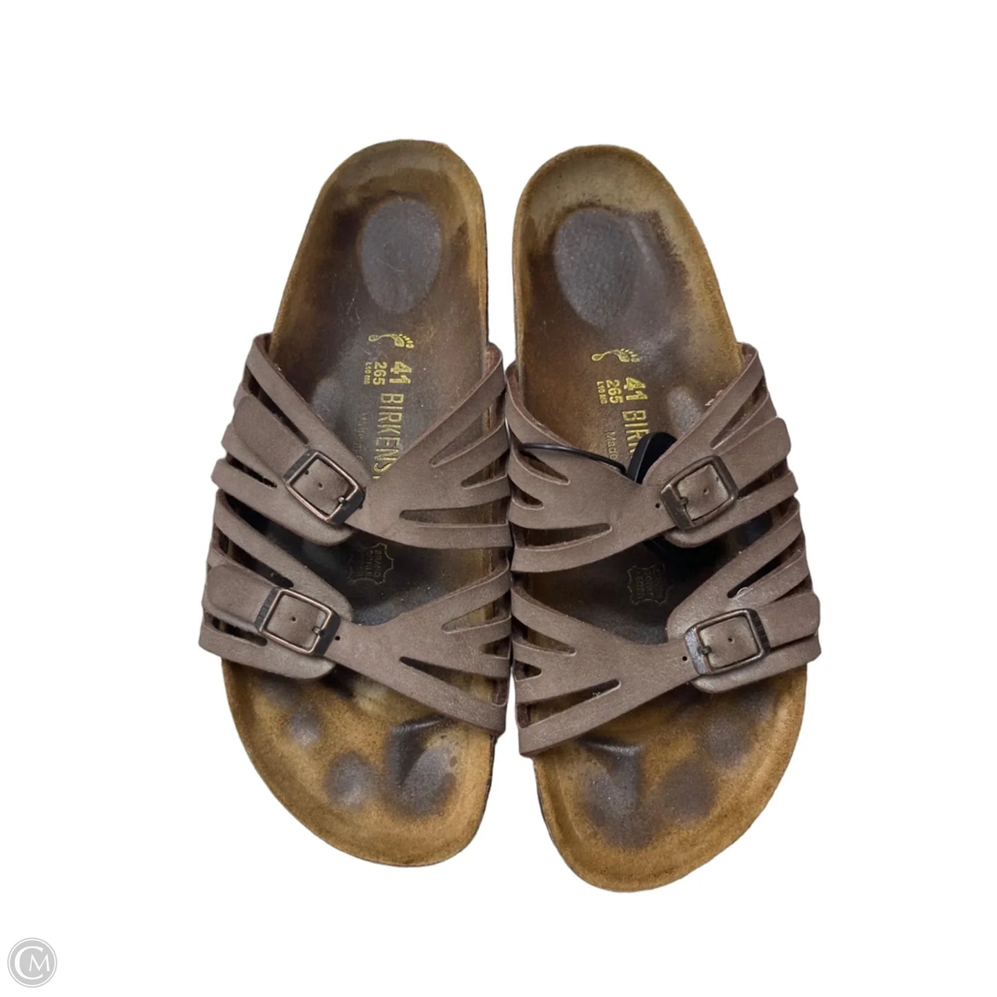 Sandals Flats By Birkenstock In Brown, Size: 10