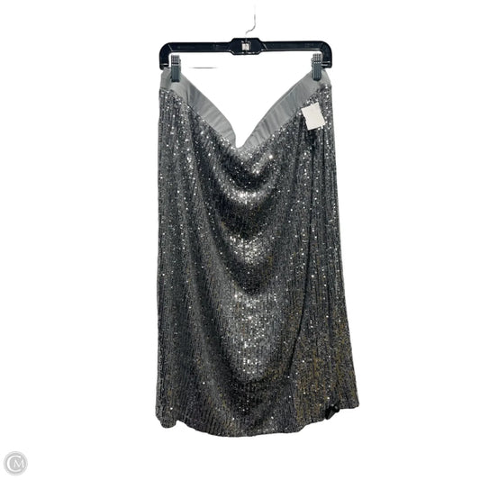 Skirt Midi By Susan Graver In Silver, Size: Xl