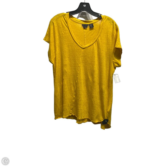 Top Short Sleeve By Tahari In Yellow, Size: Xl