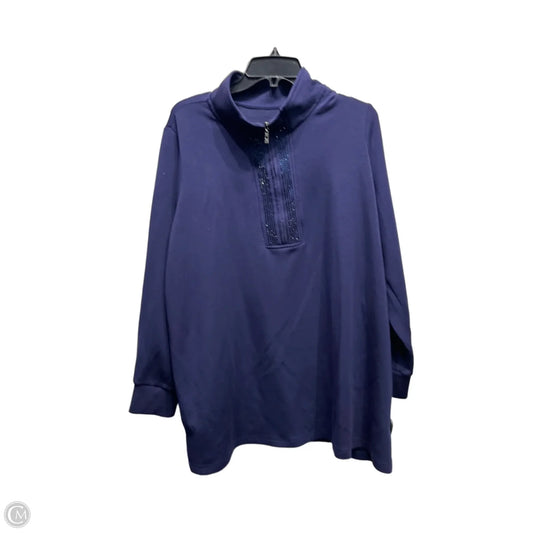 Top Long Sleeve By Belle By Kim Gravel In Navy, Size: 1x
