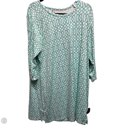 Dress Casual Short By Lulu B In Green & White, Size: 1x