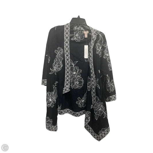 Cardigan By Chicos In Black & White, Size: M