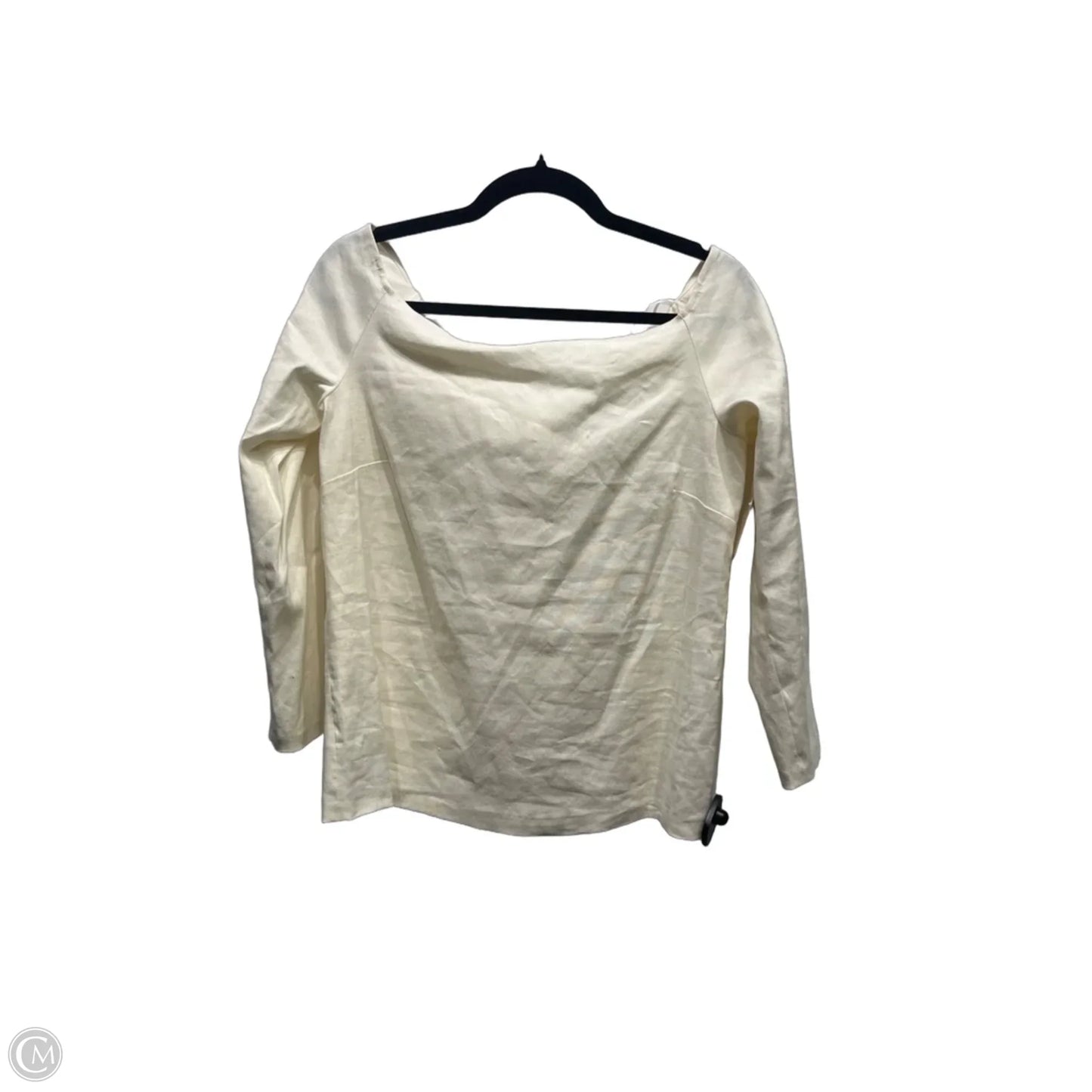 Top Long Sleeve By Theory In Cream, Size: L
