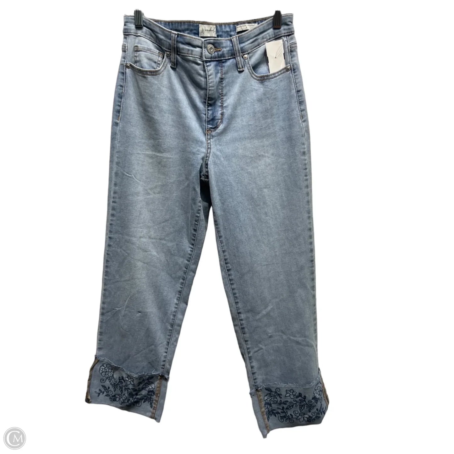Jeans Cropped By Wonderly In Blue Denim, Size: 6