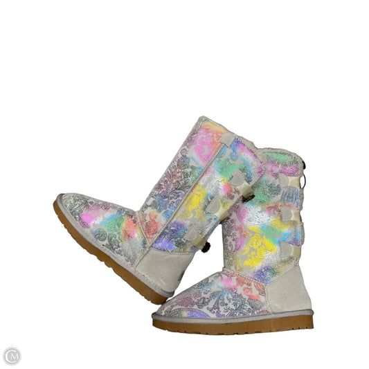Boots Mid-calf Flats By smaibulun ugg In Pink & Purple, Size: 8