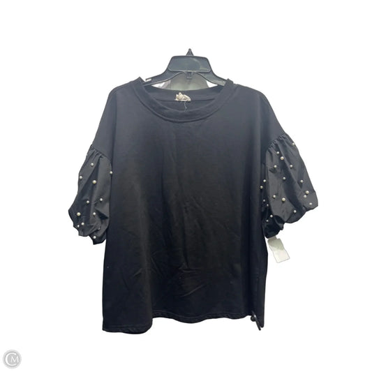 Top Short Sleeve By Bibi In Black, Size: Xl