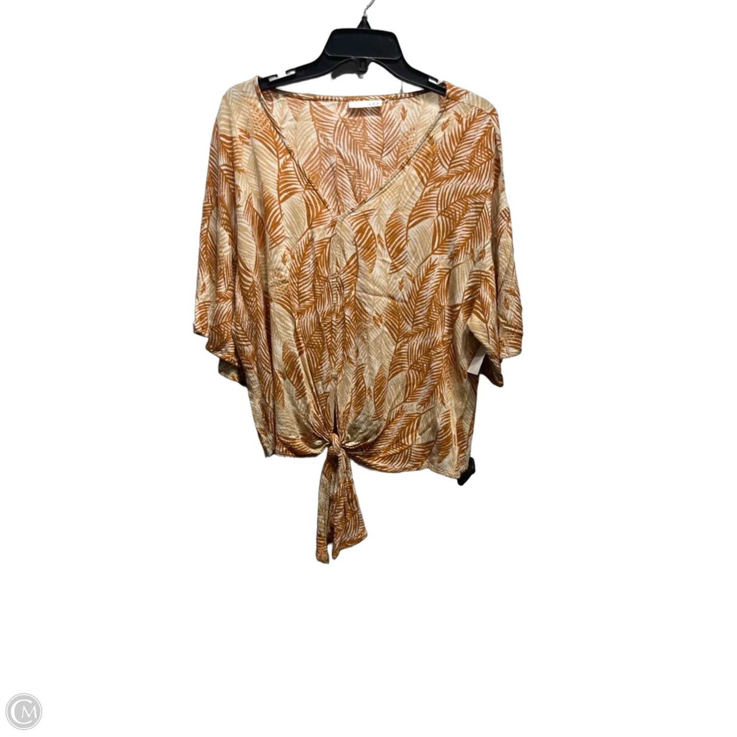 Top Short Sleeve By LUQ In Orange & White, Size: Xl