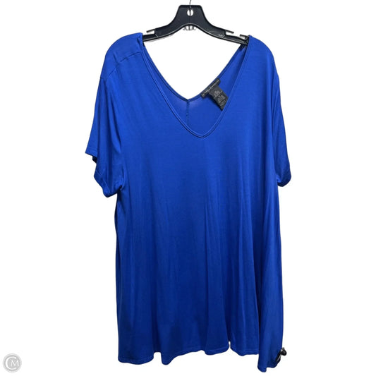 Top Short Sleeve By Grace Elements In Blue, Size: Xxl