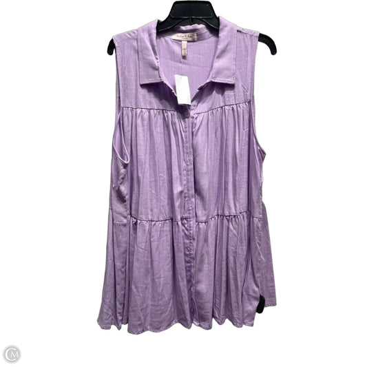 Top Sleeveless By harlow & rose In Purple, Size: 2x