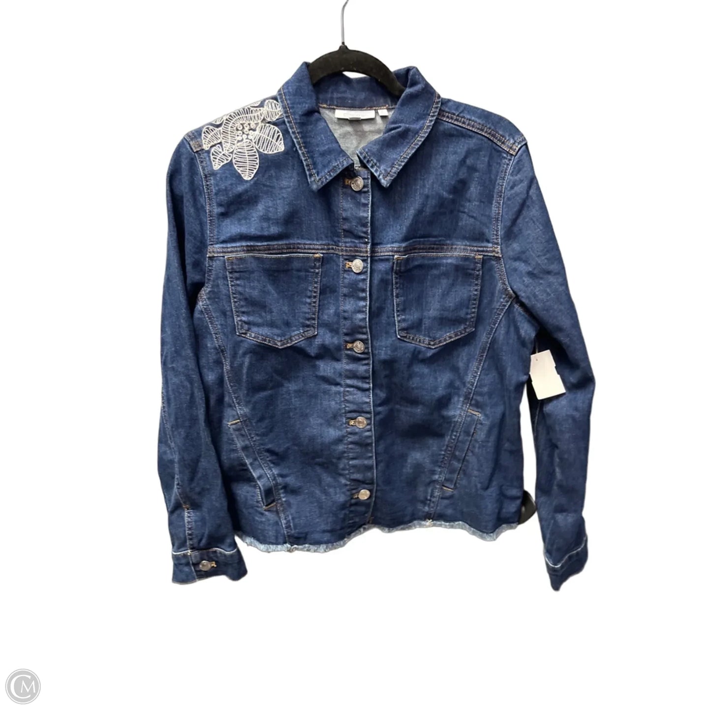 Jacket Denim By Chicos In Blue Denim, Size: L