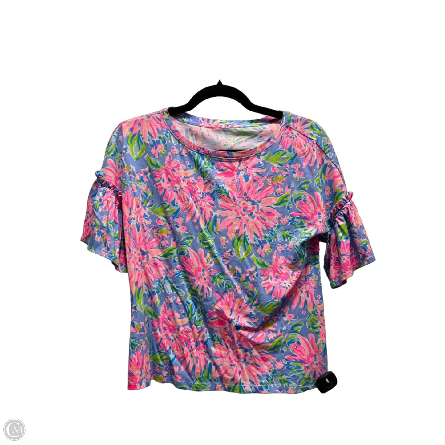 Top Short Sleeve Designer By Lilly Pulitzer In Pink & Purple, Size: Xs