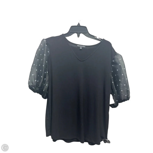 Top Short Sleeve By Adrianna Papell In Black, Size: Xl