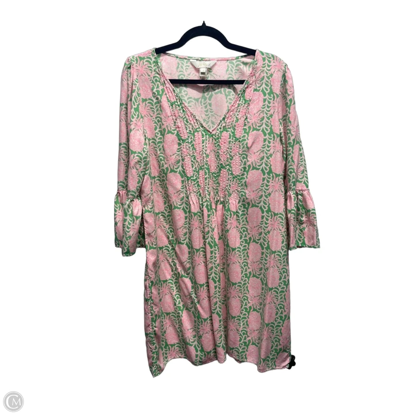 Dress Designer By Lilly Pulitzer In Green & Pink, Size: 14