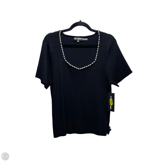 Top Short Sleeve Designer By Karl Lagerfeld In Blue, Size: Xl