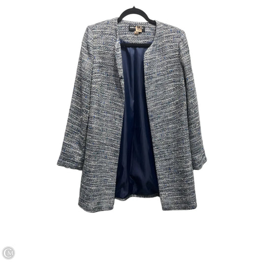 Blazer Designer By Karl Lagerfeld In Blue & White, Size: S