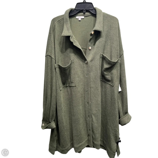 Tunic Long Sleeve By White Birch In Green, Size: 2x