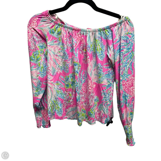 Top Long Sleeve Designer By Lilly Pulitzer In Blue & Pink, Size: Xxs