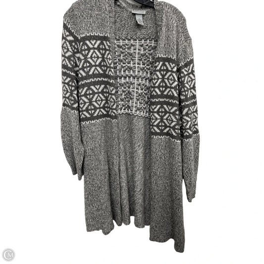Sweater Cardigan By Catherines In Grey, Size: 1x
