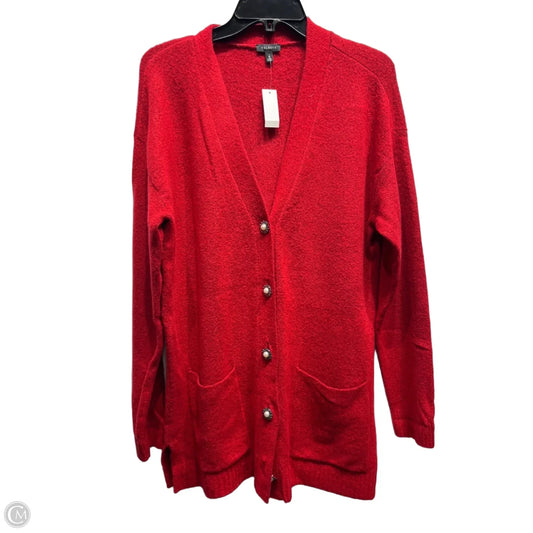 Sweater Cardigan By Talbots In Red, Size: S