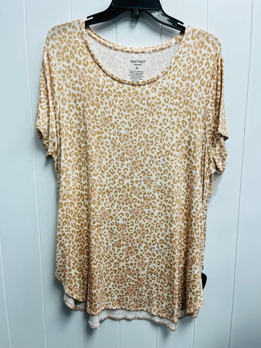 Top Short Sleeve Basic By Nine West Apparel In Cream, Size: Xl