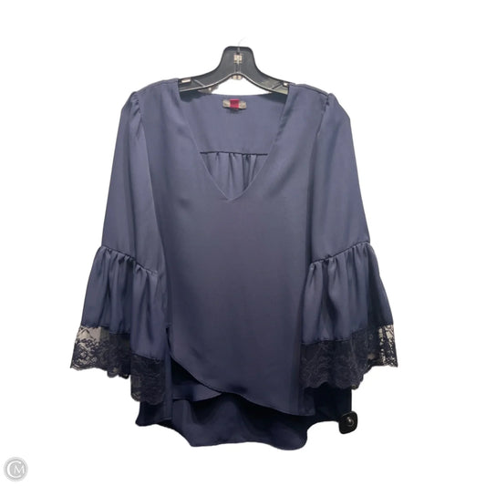 Blouse Long Sleeve By Vince Camuto In Navy, Size: S