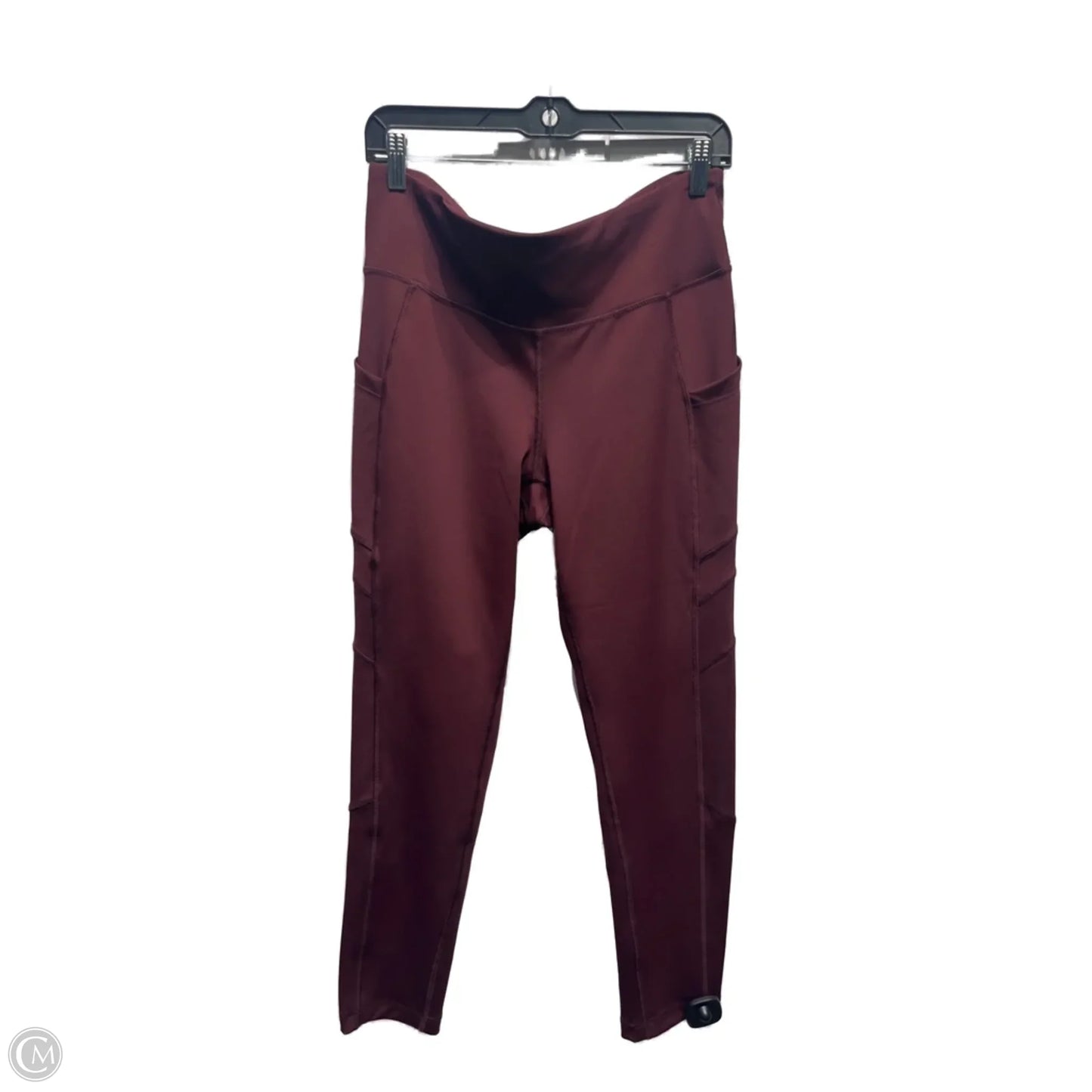 Athletic Leggings By New Balance In Maroon, Size: L
