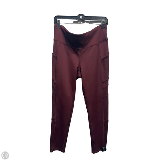 Athletic Leggings By New Balance In Maroon, Size: L