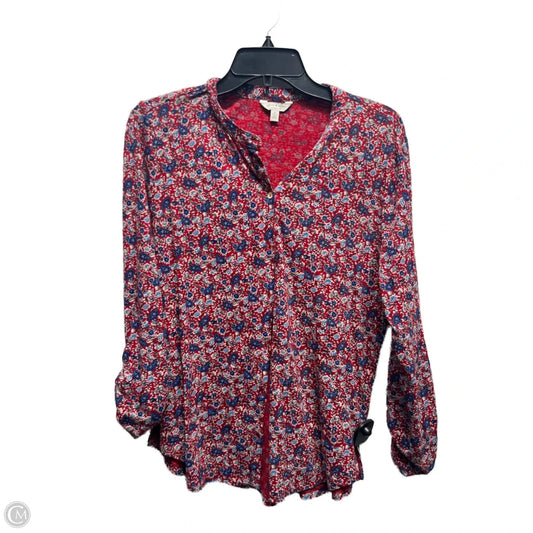 Top Long Sleeve By Lucky Brand In Blue & Red, Size: M