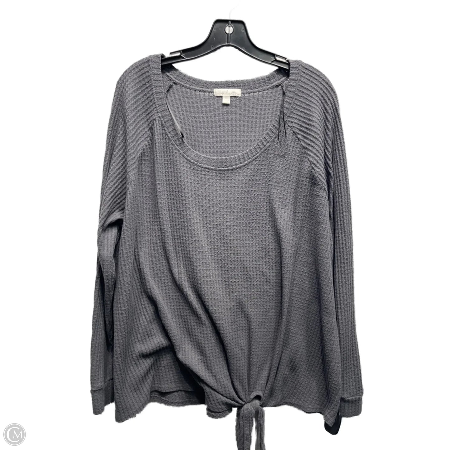 Top Long Sleeve By Clothes Mentor In Grey, Size: 2x