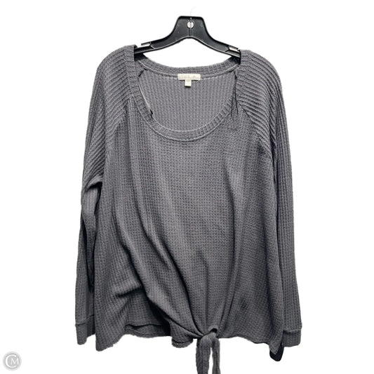 Top Long Sleeve By Clothes Mentor In Grey, Size: 2x